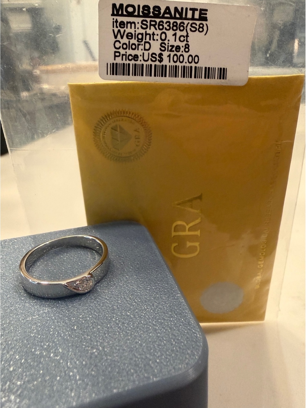 Moissanite Silver Tone Heart Accent Ring Size 9